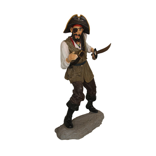 6' Pirate with sword and eye patch