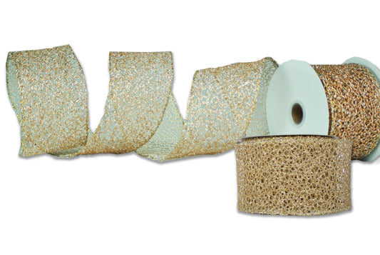 2 Pack of 30' Champagne Glitter Ribbon