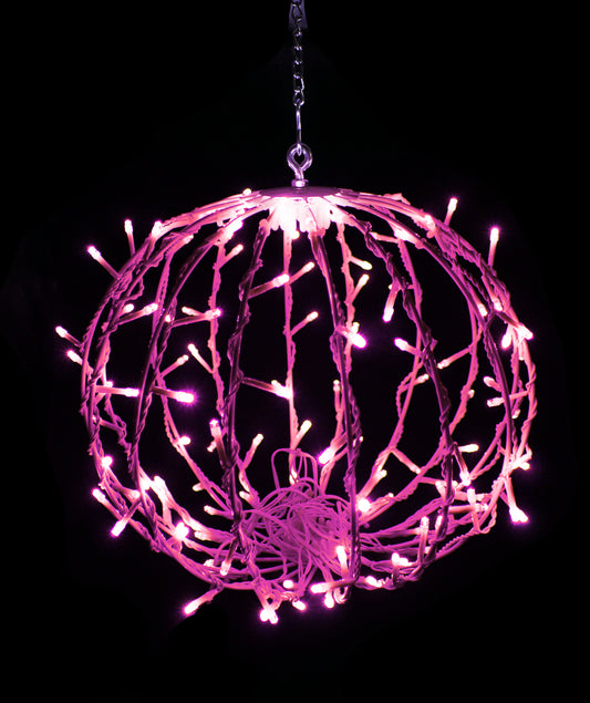 12" SPHERE WITH 120 PINK LIGHTS