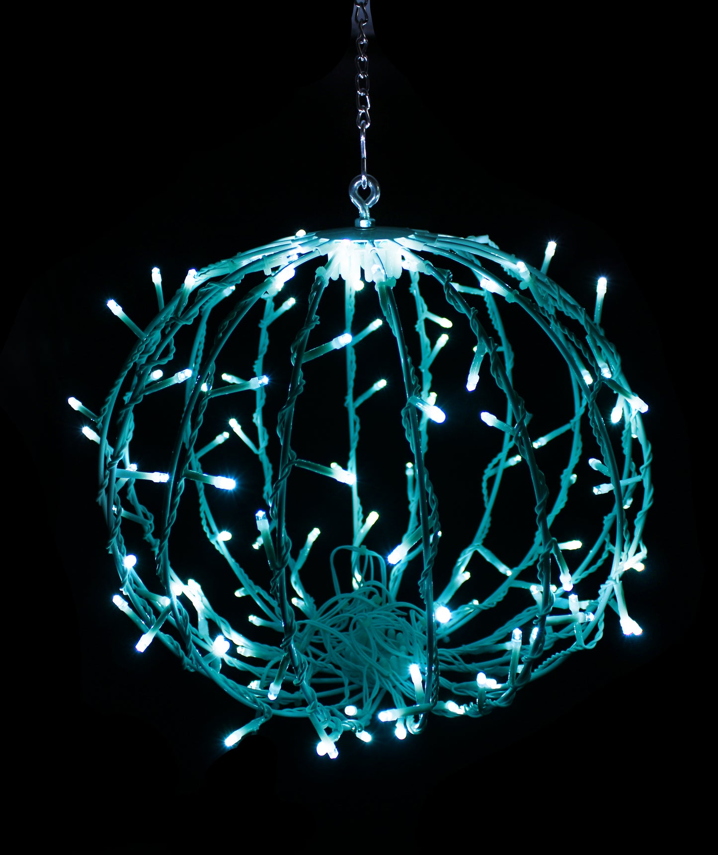 12" Sphere with 120 Teal LED Lights