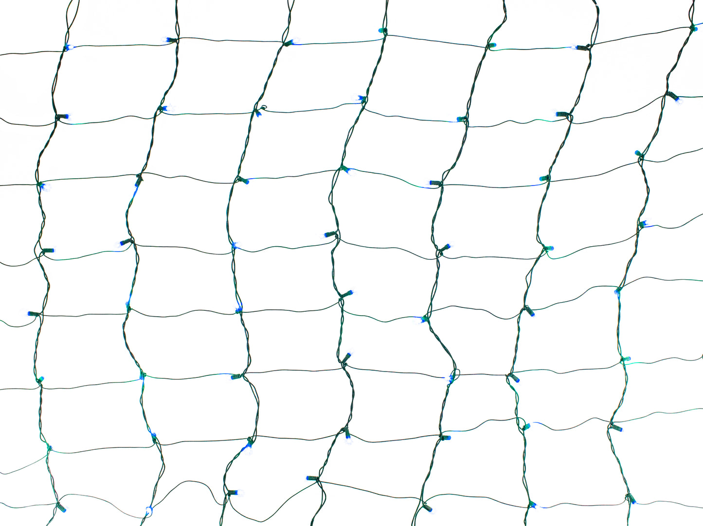 4'x6' 5mm Blue LED Net Lights on Green Wire