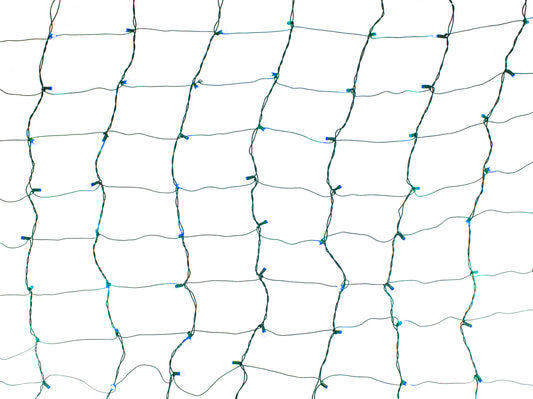 4'x6' 5mm Blue LED Net Lights on Green Wire