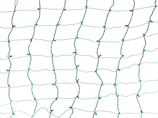 4'x6' 5mm Green LED Net Lights on Green Wire