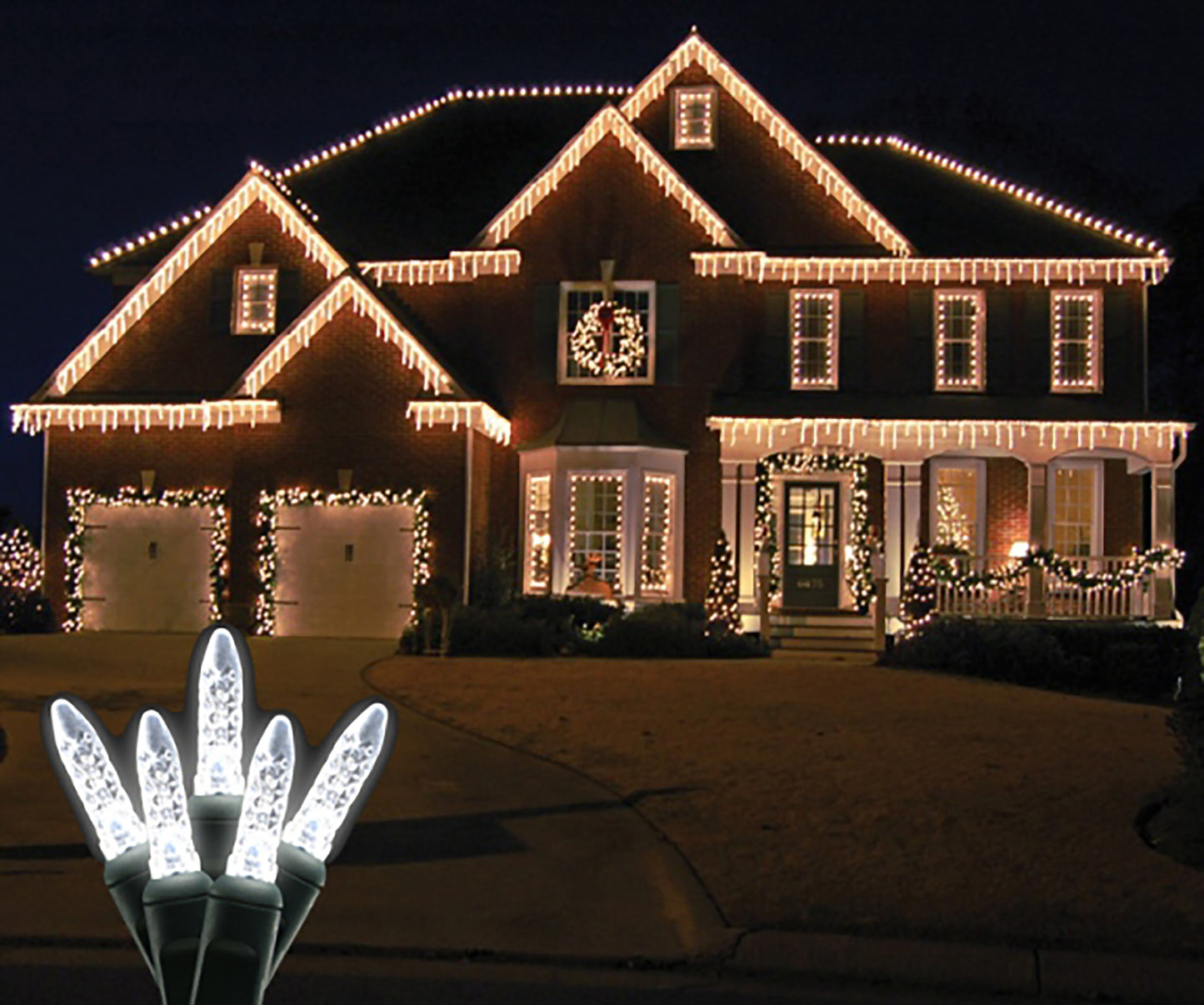 Standard Grade M5 Pure White Icicle LED Light Set