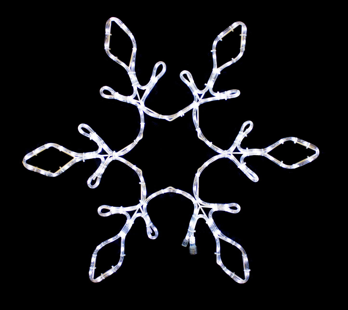 48" Pure White LED Snowflake with Star in the Middle