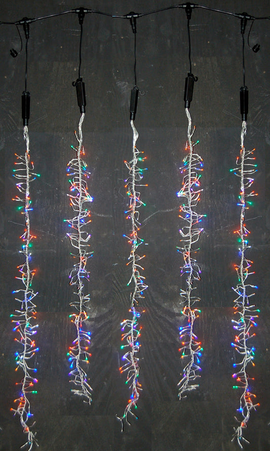 Multi Colored LED Snowfall Strings Set of 5