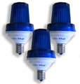 3 Pack E17 Base 1W Blue LED Blue Lens 180 Flash / Minute