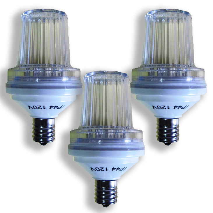 3 Pack E17 Base, 8W Strobe Light Incandescent 130 Flash / Minute