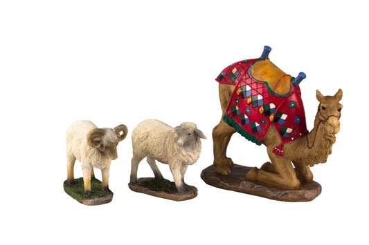 Camel and Awassi Sheep for 7" Nativity Scene 3pc Set