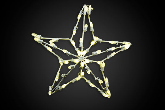 2' 3-D Star Tree Topper Lit with Warm White LED Lights