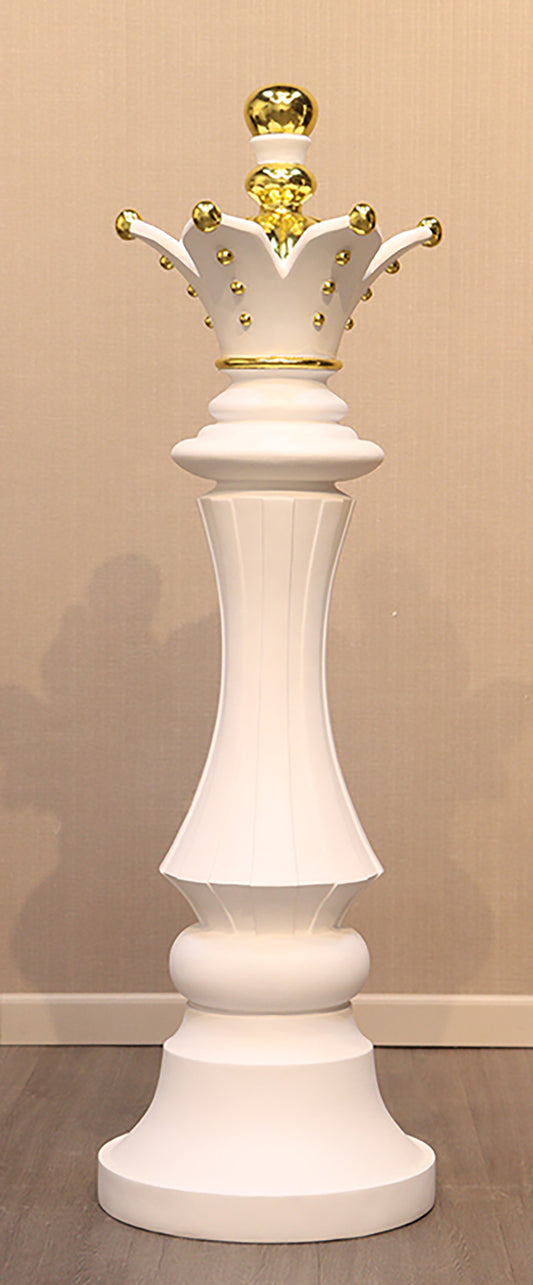 5' Tall White Queen Chess Piece