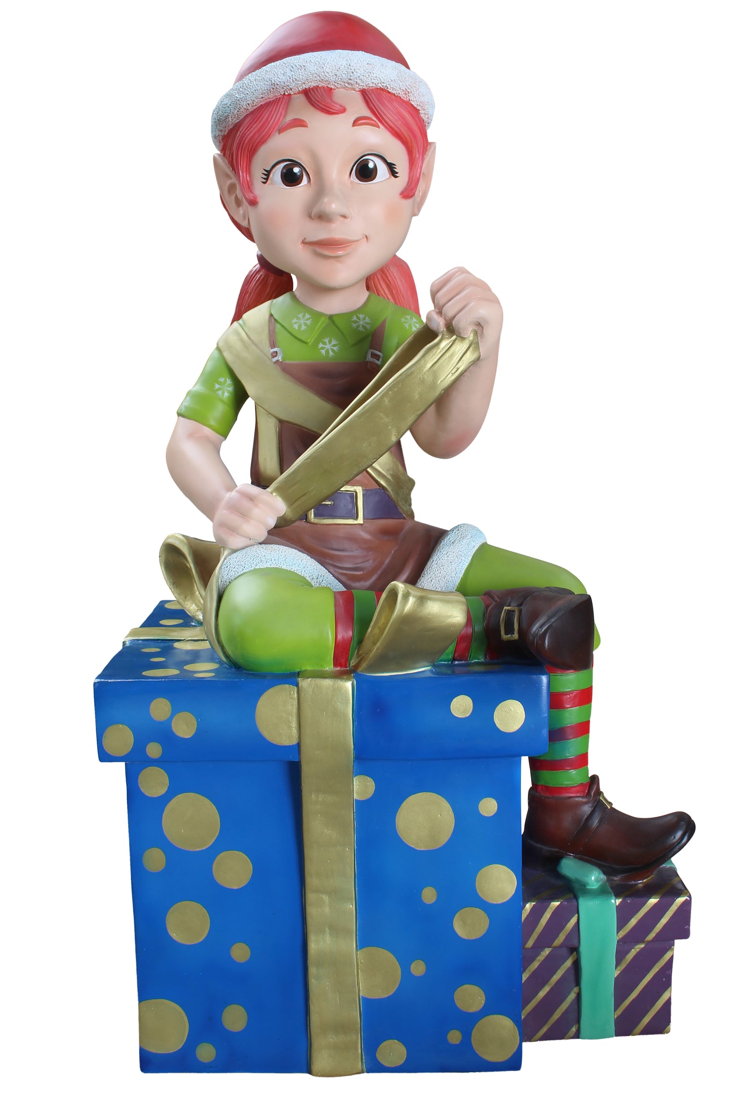 4' Working Elf With Ribbon