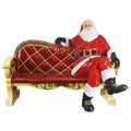 6.5' Long Red Santa Bench with Sitting Santa