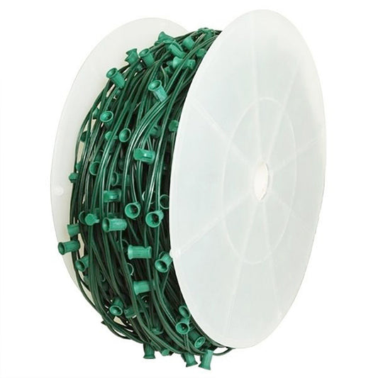 1000' C7 Cordset E12 Sockets on Green Wire with 6" Spacing