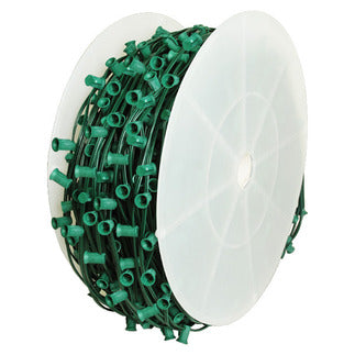 1000' C7 Cordset E12 Sockets on Green Wire with 7.5" Spacing