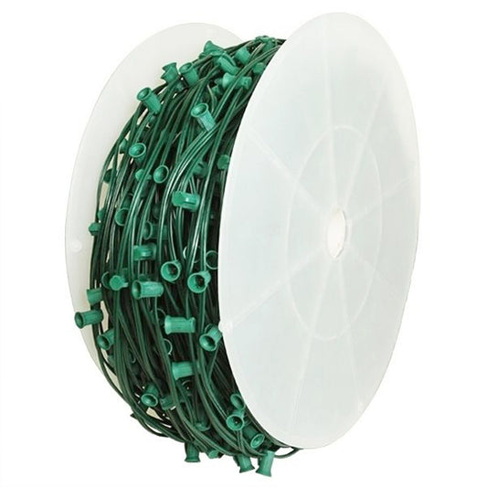 C9 1000' Cordset E17 Sockets on Green Wire with 15" Spacing