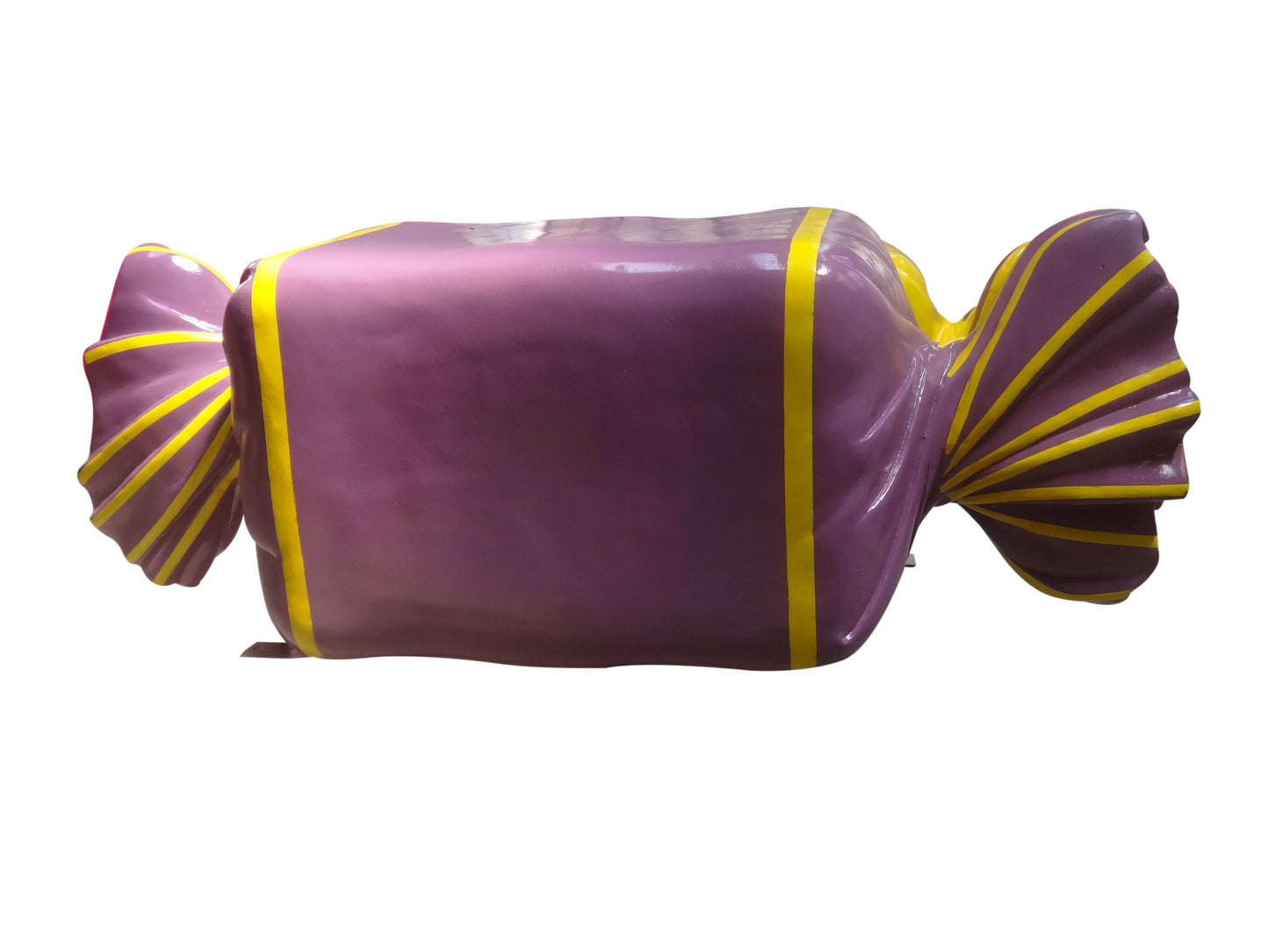 44" Wrapped Candy Purple with Yellow Stripes