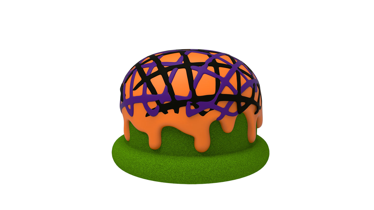 18" Candy Truffle Stool With Orange, Purple and Black Frosting