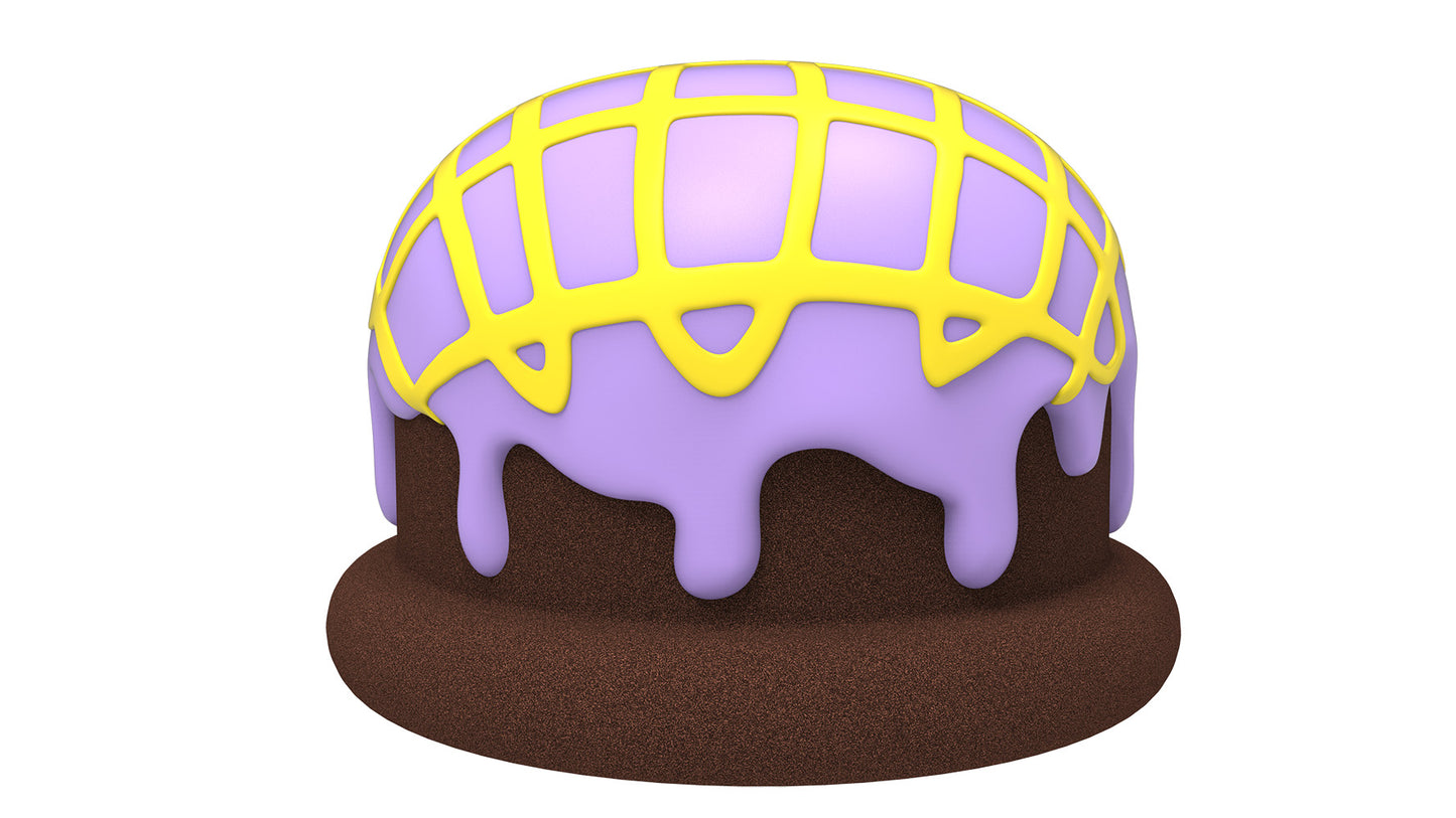 18" Candy Truffle Stool with Purple and Yellow Frosting