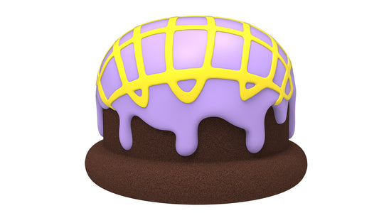 18" Candy Truffle Stool with Purple and Yellow Frosting