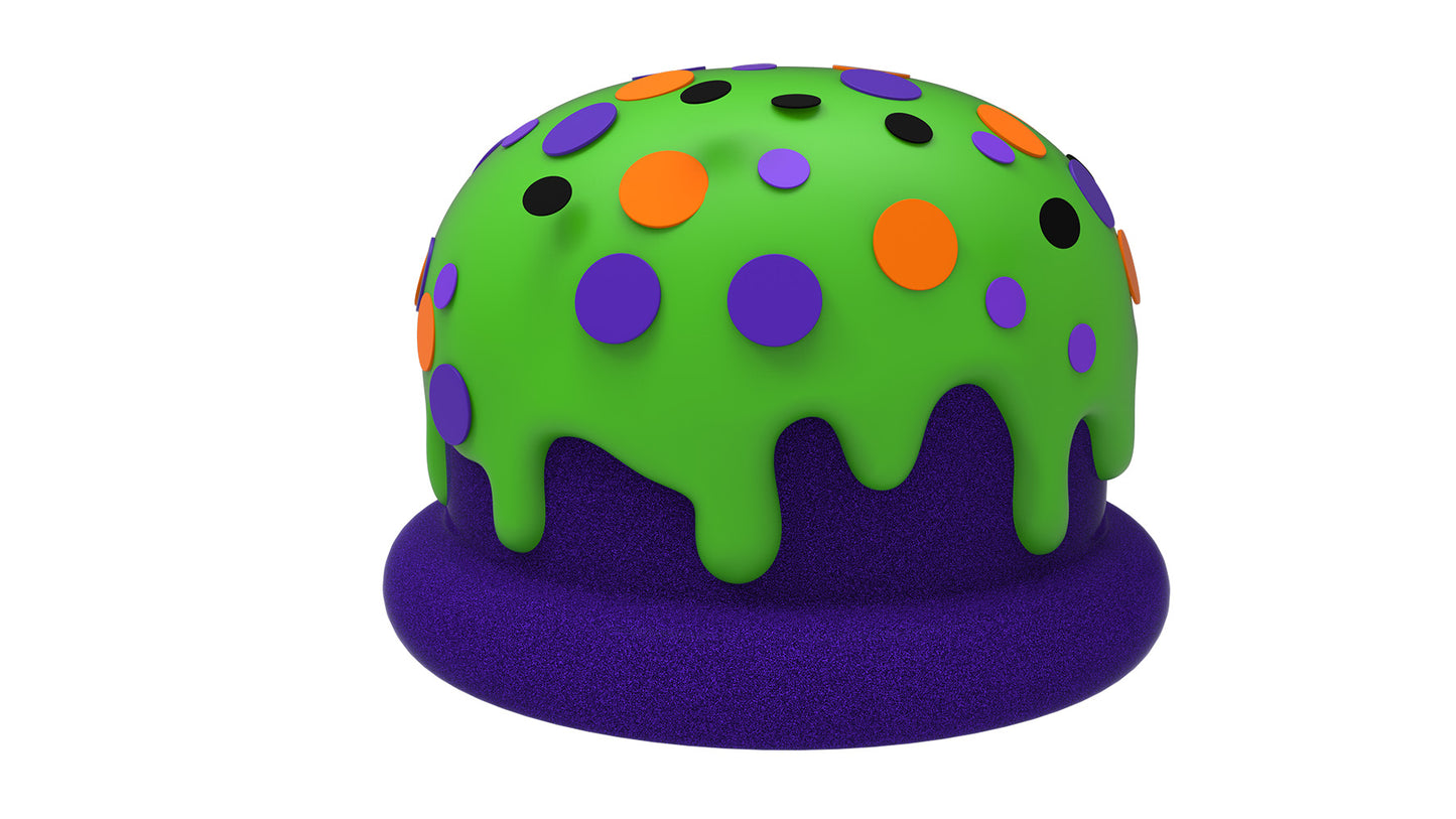 18" Candy Truffle Stool. Lime Green Frosting with Assorted Dots