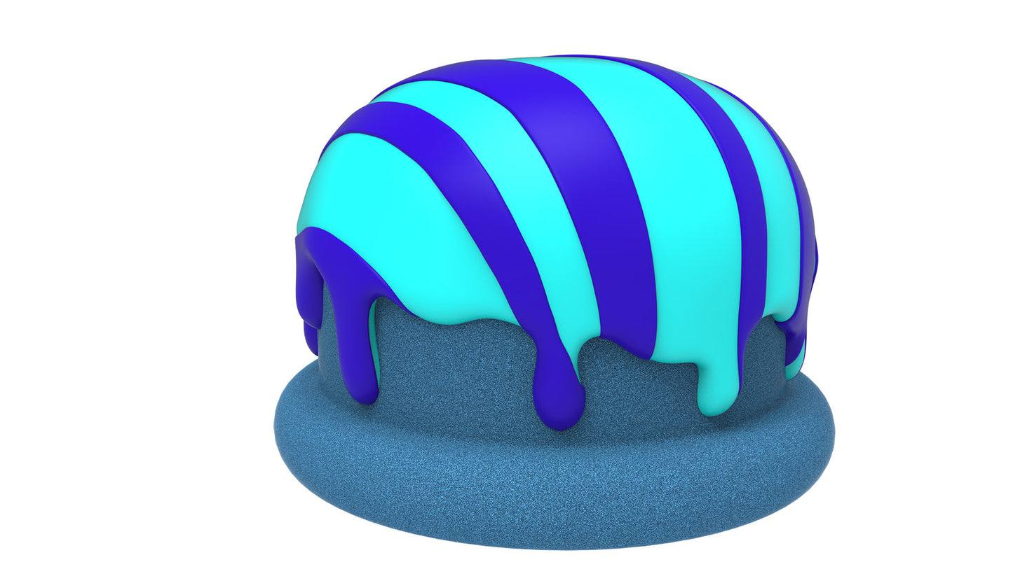 18" Candy Truffle Stool, Blue Frosting with Stripes