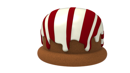 18" Candy Truffle Stool, Red and White Frosting