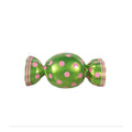 3'  Wrapped Oval Candy with Lime Green wrapper with Hot Pink Polka Dots