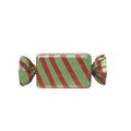 3' Wrapped Rectangle Candy with Green Wrapper with Red Stripes