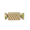 3' Wrapped Rectangle Candy with Lime Green Wrapper with Hot Pink Stripes