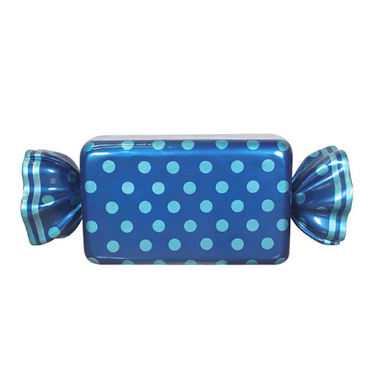 5' Wrapped Rectangle Candy with Blue Wrapper with Light Blue Polka Dots