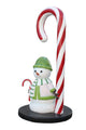 Candy Cane with Snowman Mini