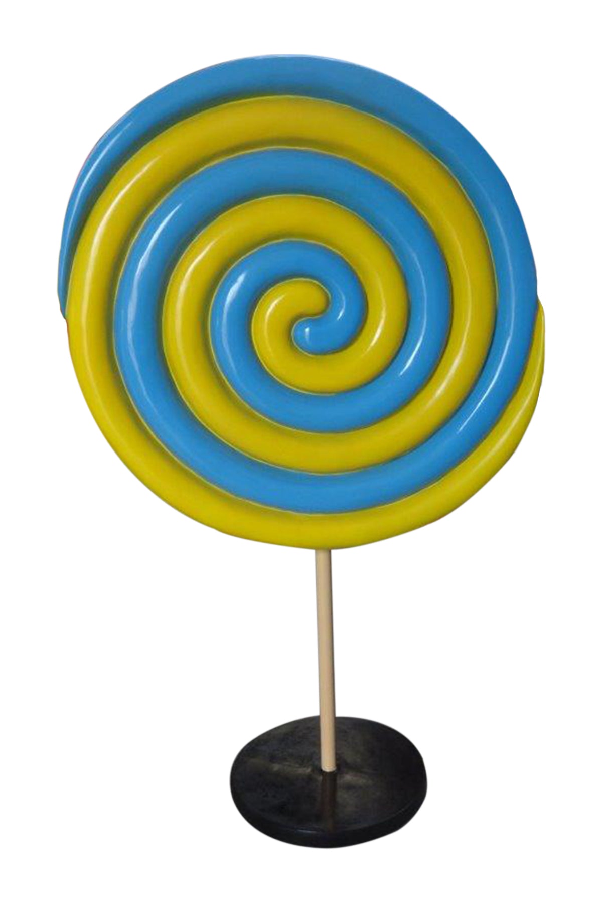 Blue and Yellow 7.5' Peppermint Candy Tree with Base