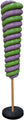 Lime Green and Purple Upside Down 7' Candy Cone Tree on Base