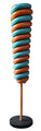 Orange and Aqua Upside Down 7' Candy Cone Tree on Base