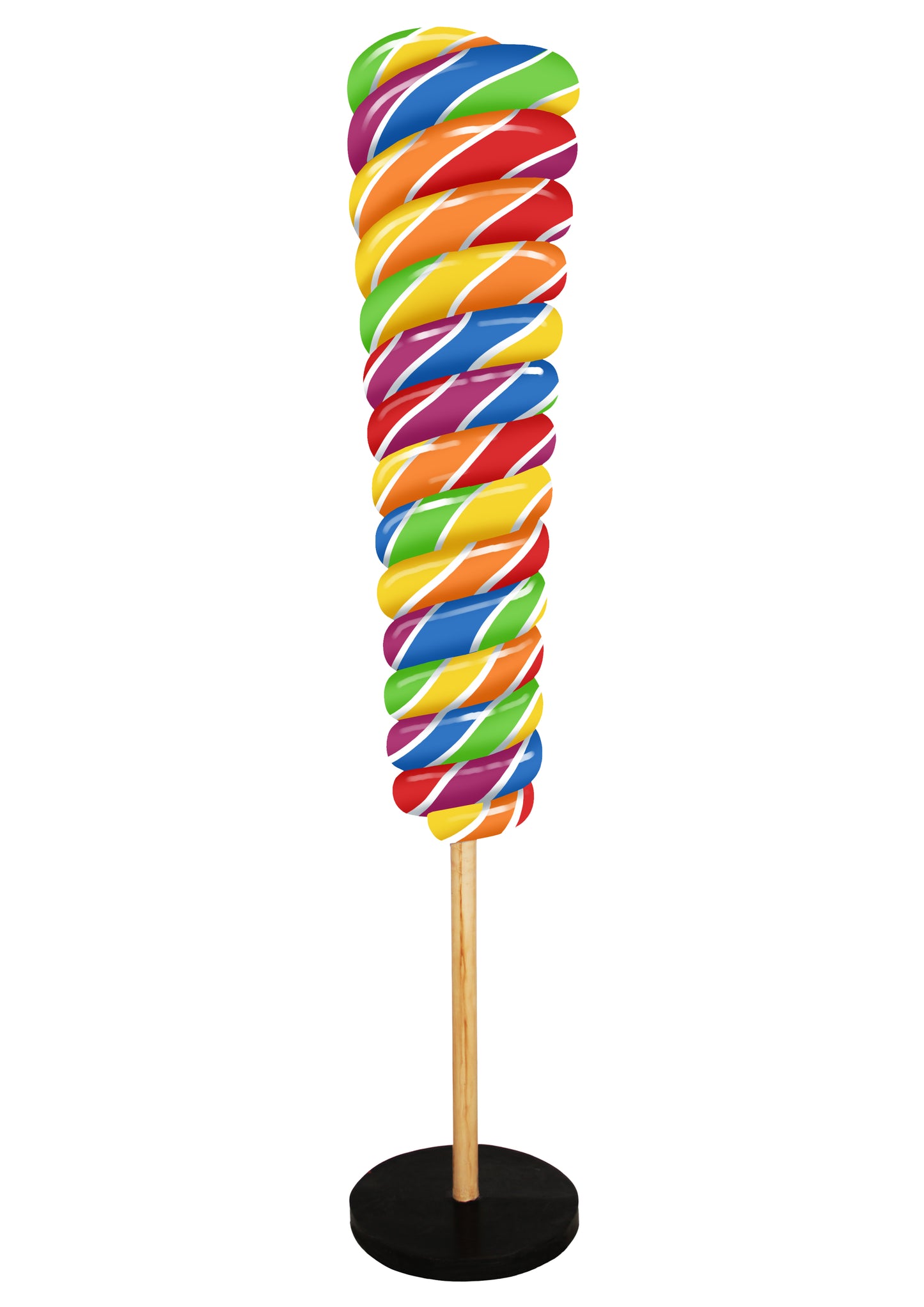 7' Rainbow Upside Down Candy Cone Tree On Base