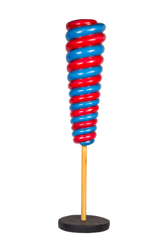 Mini Red and Blue Upside Down 52" Candy Cone Tree on Base