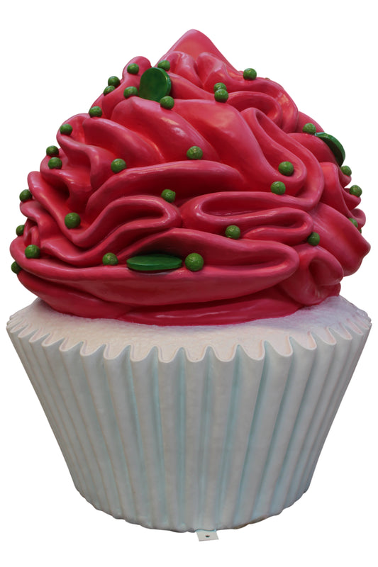 White 44" Cupcake with Hot Pink Icing and Lime Green Sprinkles