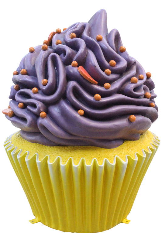 Yellow 44" Cupcake with Purple Icing and Orange Sprinkles