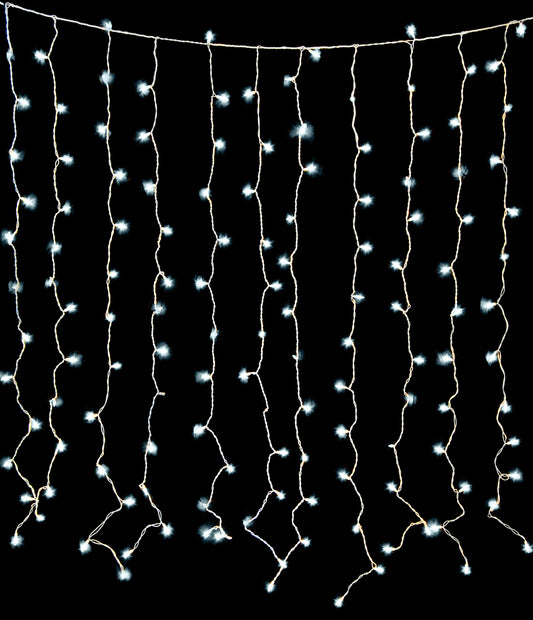 Pure White LED Curtain Lights 150 Lights