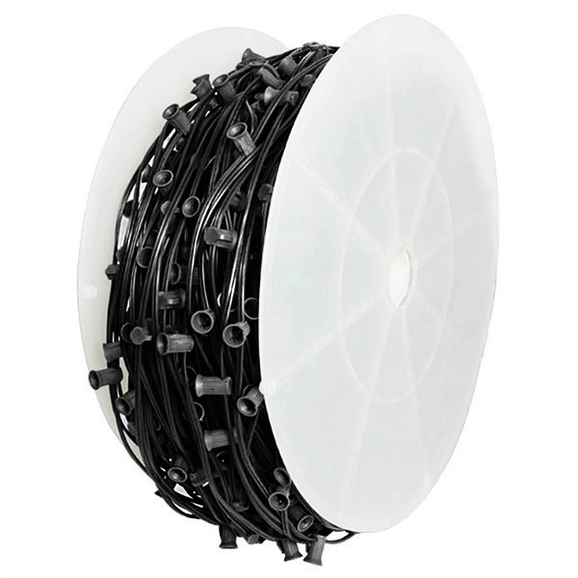 250' Spool Black Twisted Wire with E26 Base Sockets – WinterlandInc