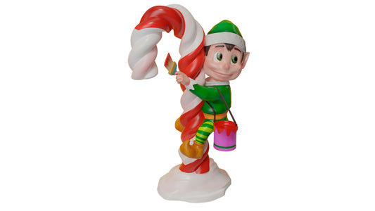 Elf Climbing Candy Cane 48"