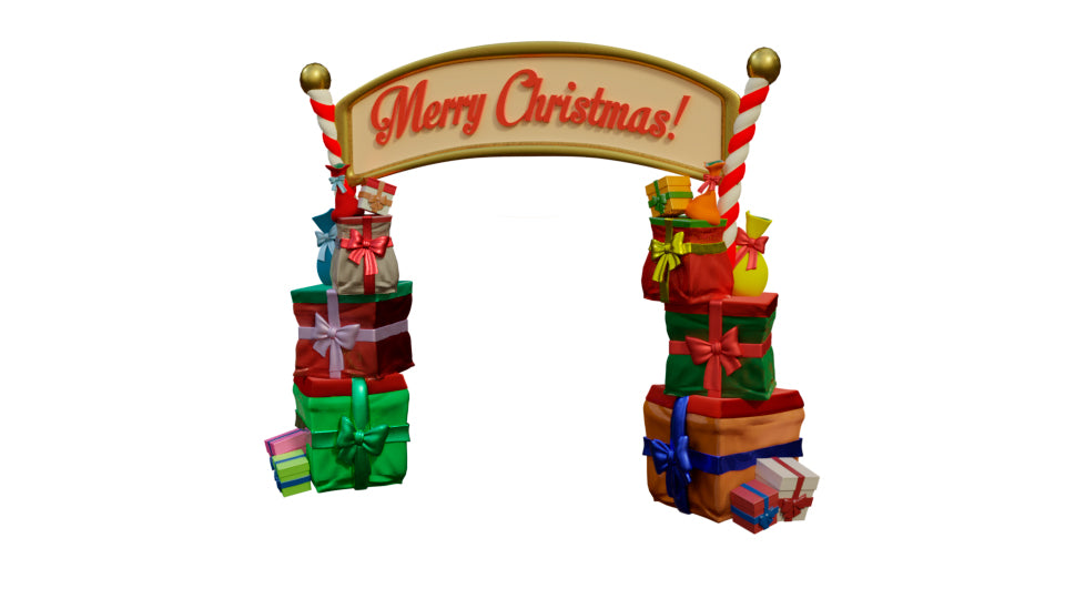 9.5' Merry Christmas with Gifts Arch