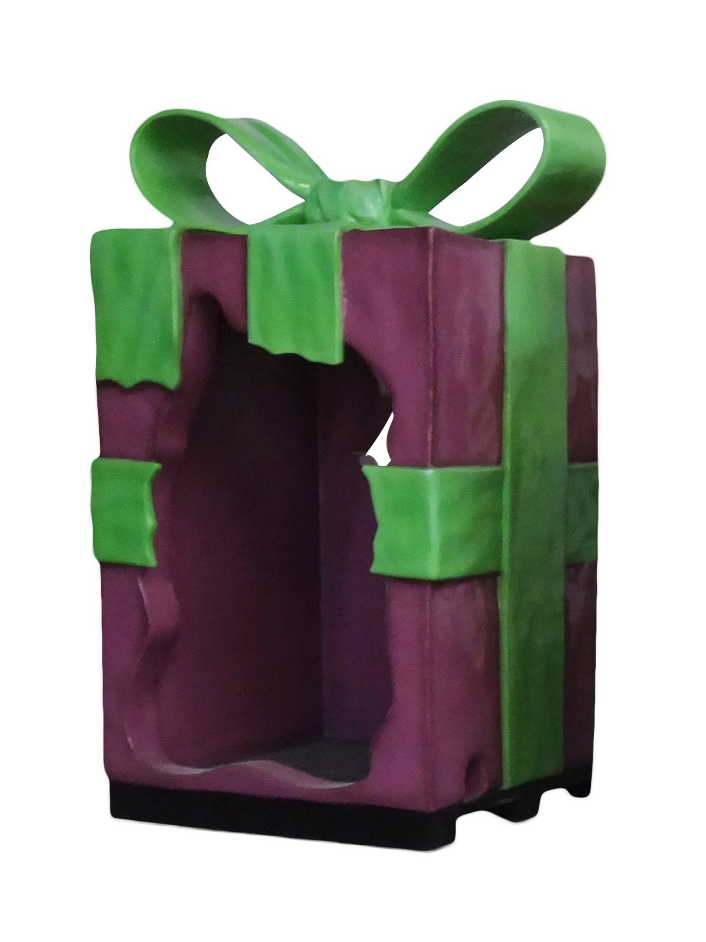 Purple 8' Gift Box with Green Bow, Photo Op