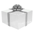 Silver SquareGift Box Treasure with Bow