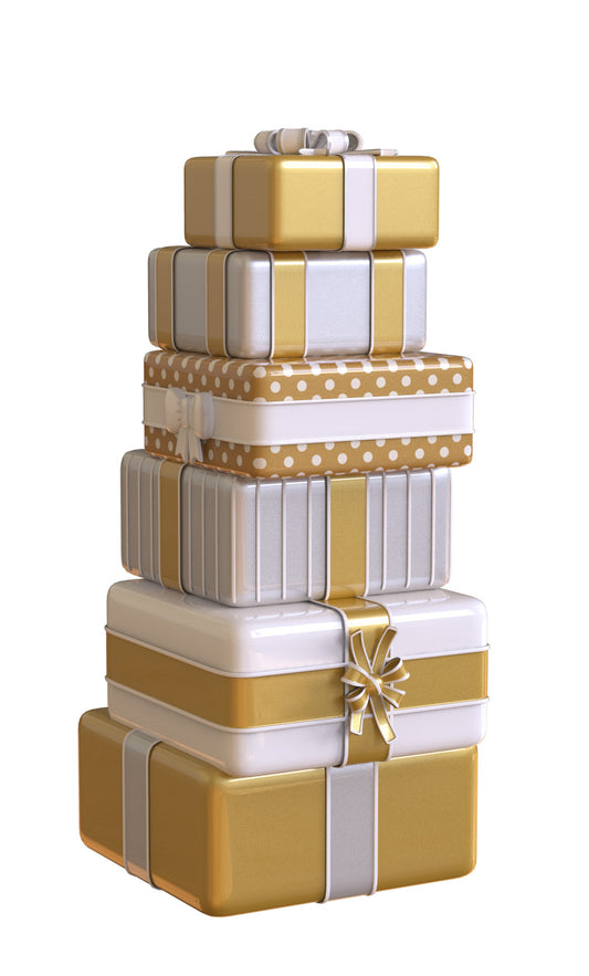 Treasure Collection A Stack of Gifts, Gold and Silver