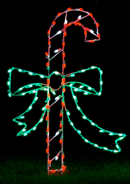 LED Candy Cane with Bow Ground Mount