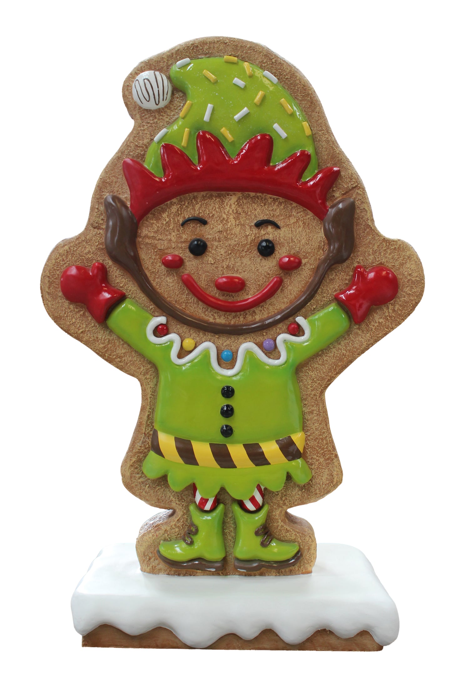 4' Gingerbread Elf with Base