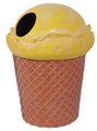 Yellow Ice Cream Trash Can