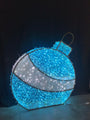 6' Teal 3D Ornament Neon Flex Ground Mount